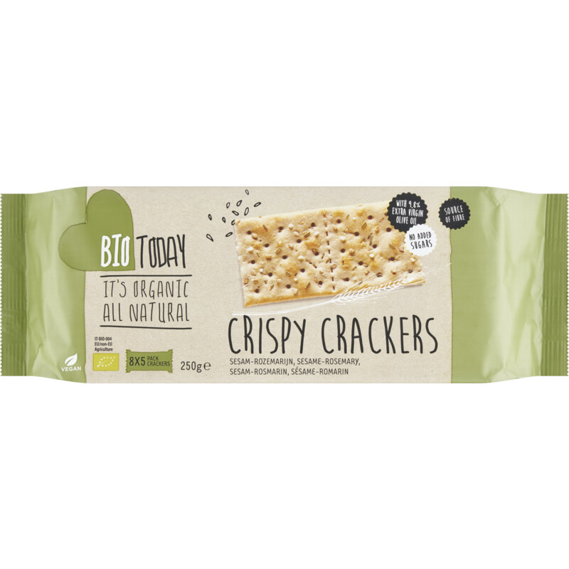 BioToday Crispy crackers sesam rozemarijn