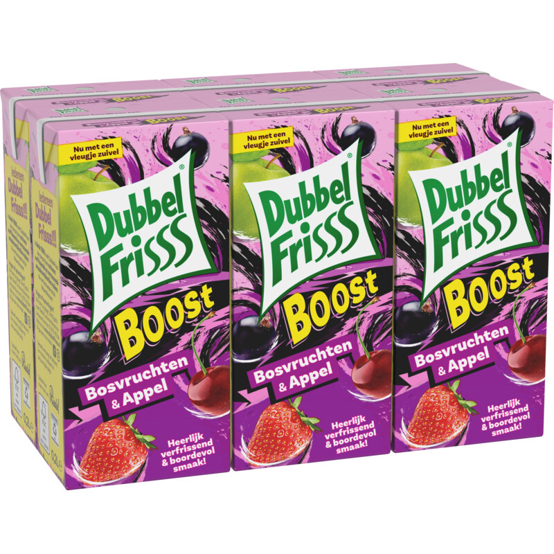 DubbelFrisss Boost bosvruchten & appel 6-pack