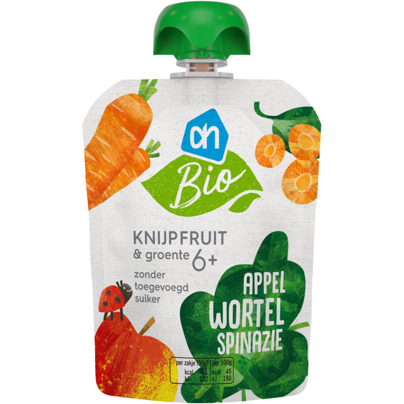 AH Biologisch Knijpfruit appel wortel spinazie 6m+