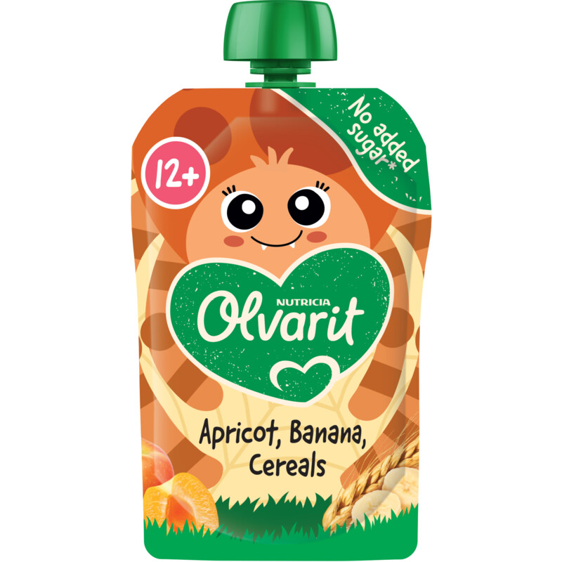 Olvarit Knijpfruit abrikoos banaan granen 12m+