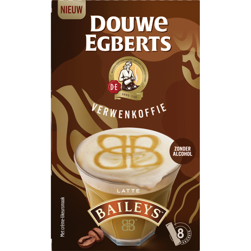 Douwe Egberts Verwenkoffie latte baileys oploskoffie