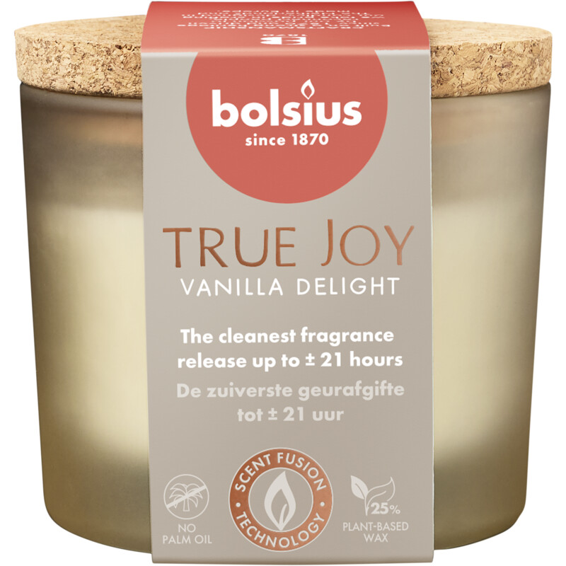 Bolsius True joy geurglas vanilla delight