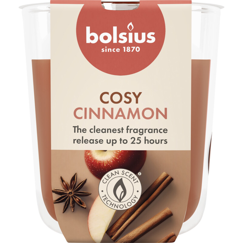 Bolsius True scents geurglas apple cinnamon 8cm