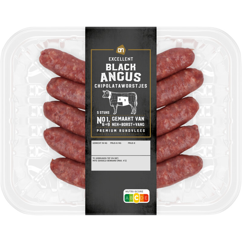 AH Excellent Black angus chipolataworstjes