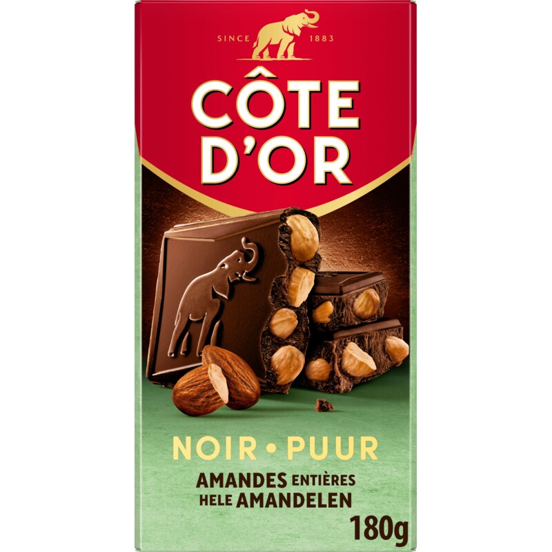 Côte d'Or Chocoladereep puur met hele amandelen