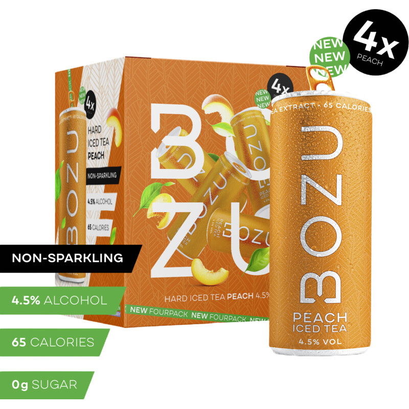 Bozu Hard iced tea peach 4-pack