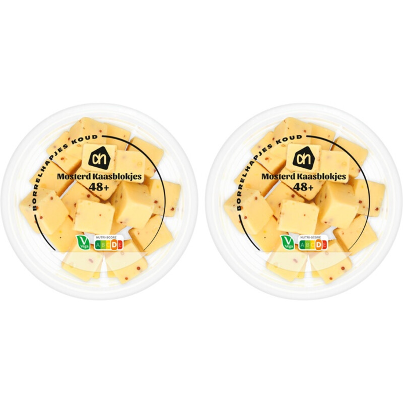 AH Mosterdkaasblokjes 48+ 2-pack