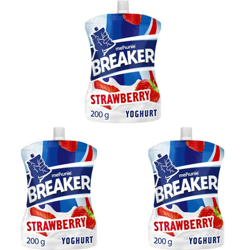Melkunie Breaker Aardbei yoghurt 3-pack