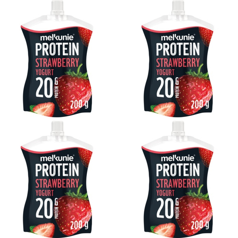 Melkunie Protein aardbei yoghurt 4-pack