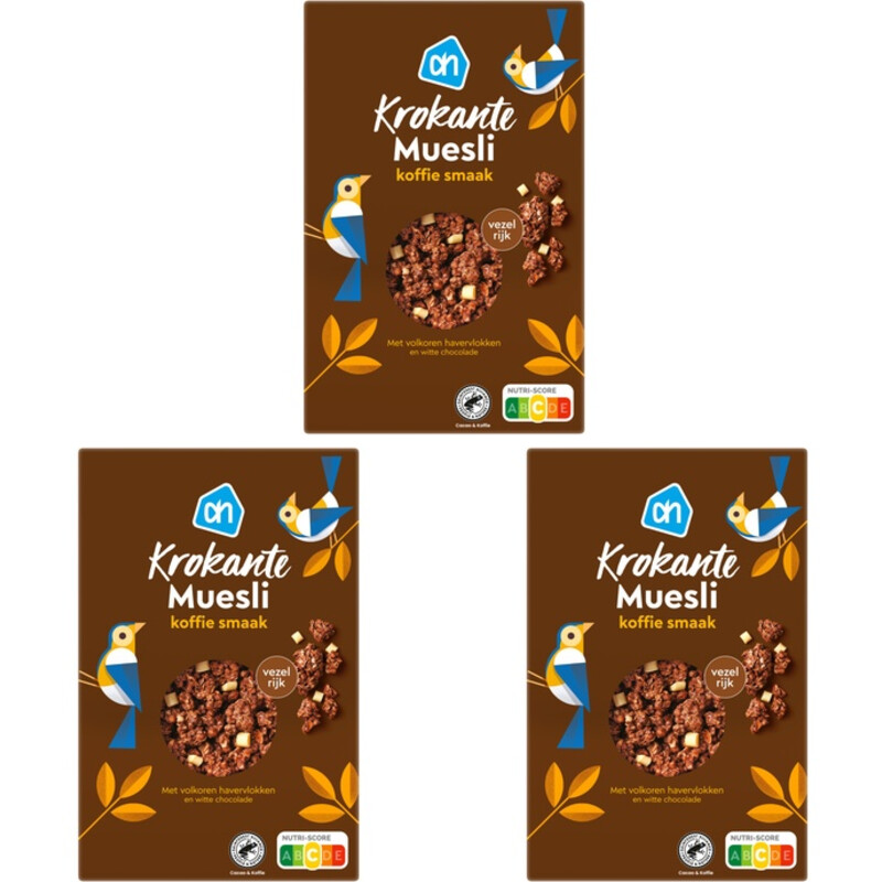 AH Krokante muesli koffie smaak 3-pack