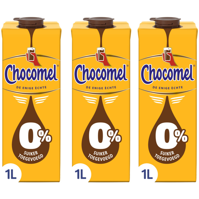 Chocomel 0% suiker 1L 3-pack