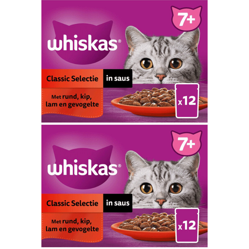 Whiskas 7+ Classic selectie Kattenvoer 2-pack