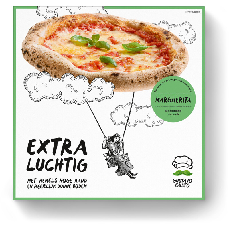 Gustavo Gusto Extra luchtig pizza margherita