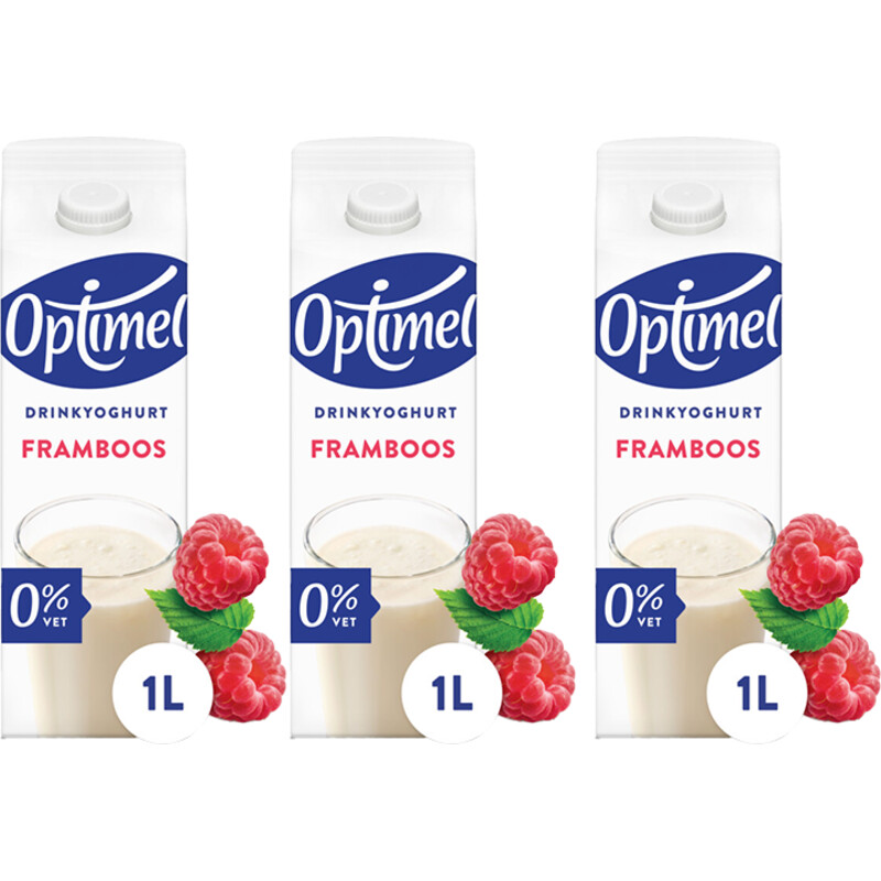 Optimel Drinkyoghurt framboos 1L 3-pack