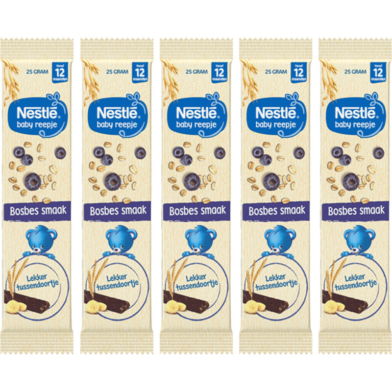 Nestlé Baby fruitreep bosbes 12m+ 5-pack