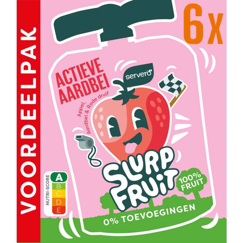 Servero Slurpfruit actieve aardbei voordeelpak