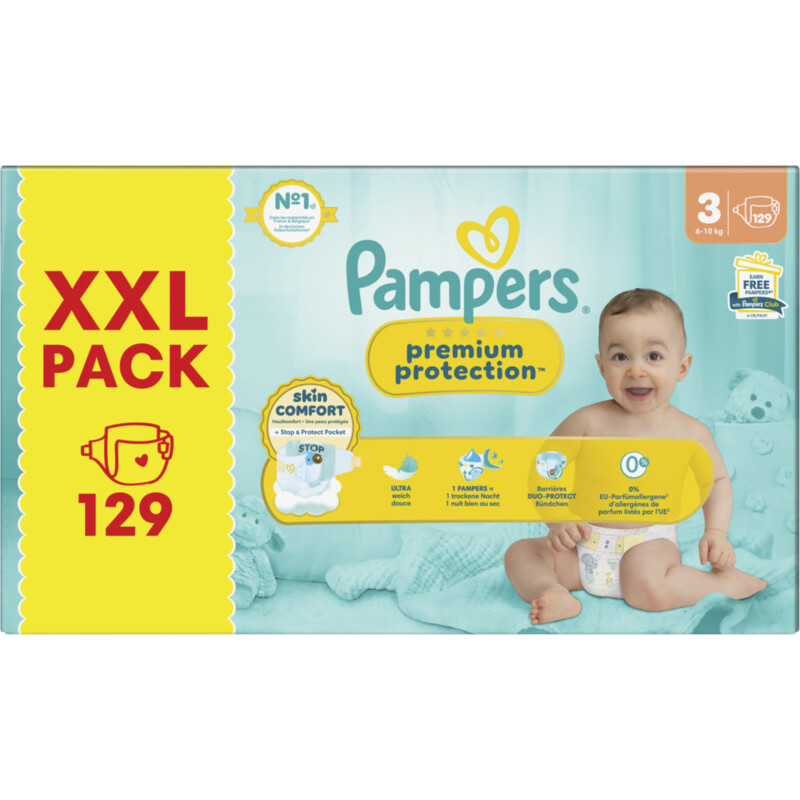 Pampers Premium protection luiers 3 XXL pack
