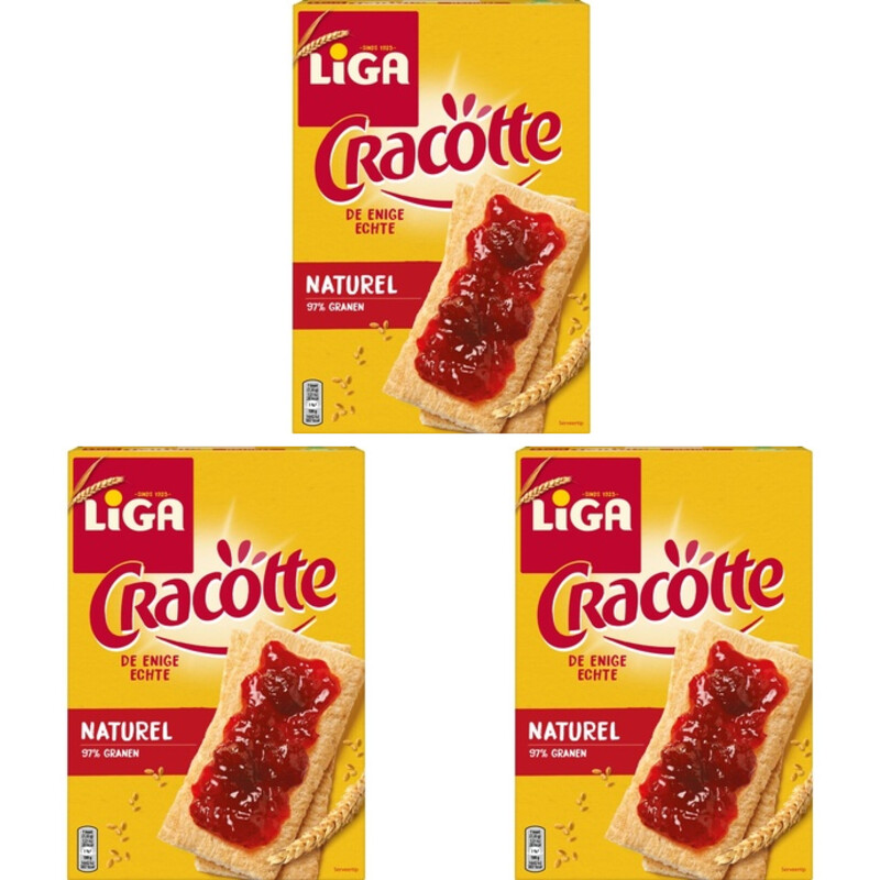 Liga Cracotte Crackers Naturel 3-pack