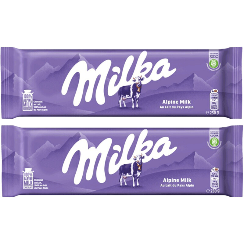 Milka Melkchocolade Alpenmelk 2-pack