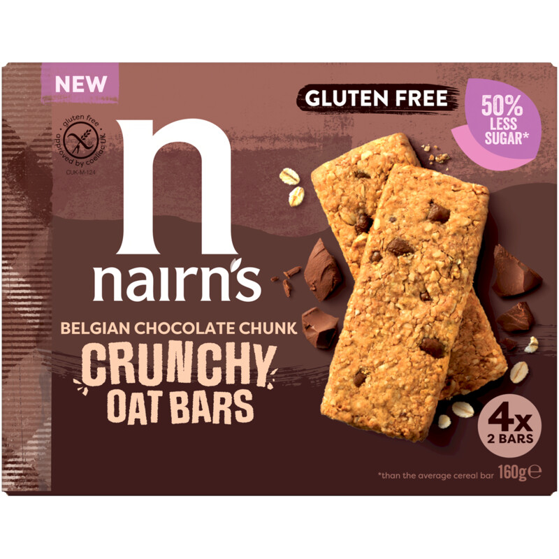 Nairn's Belgian chocolate chunk crunchy oat bars