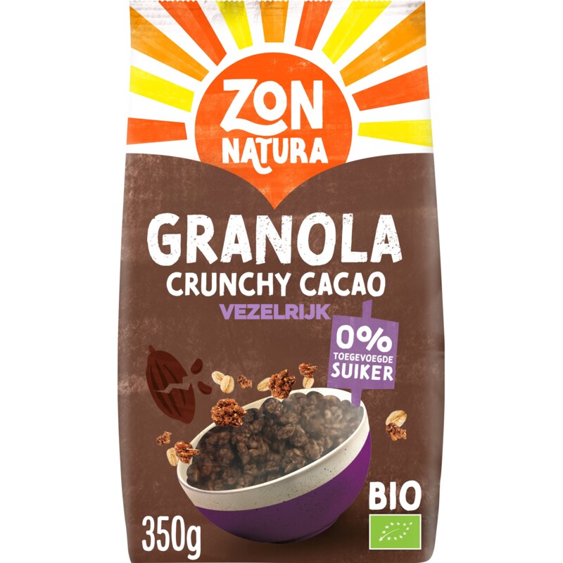 Zonnatura Granola crunchy cacao vezelrijk