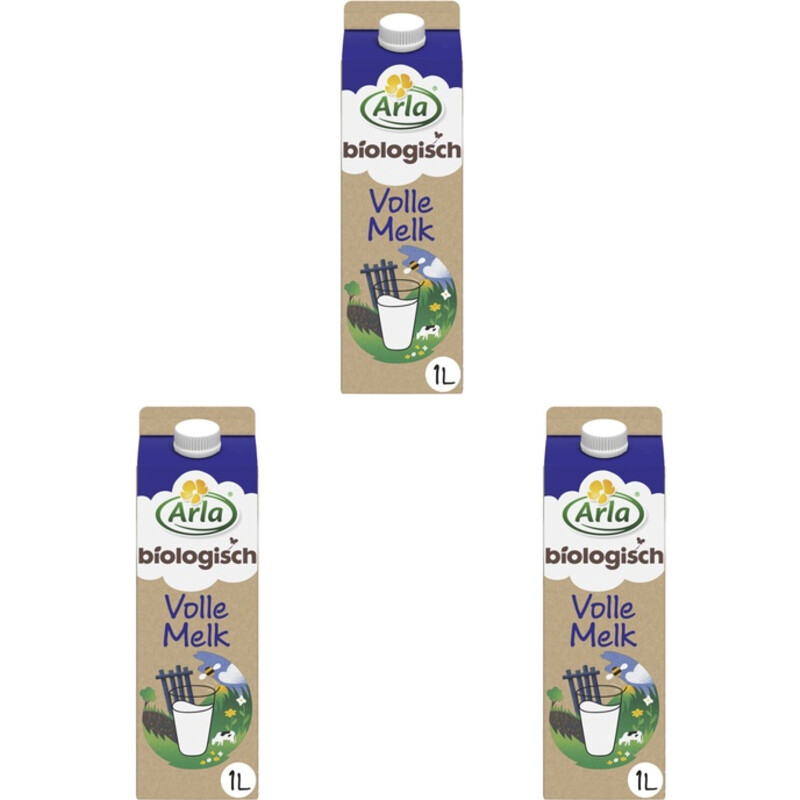 Arla Biologisch volle melk 1L 3-pack