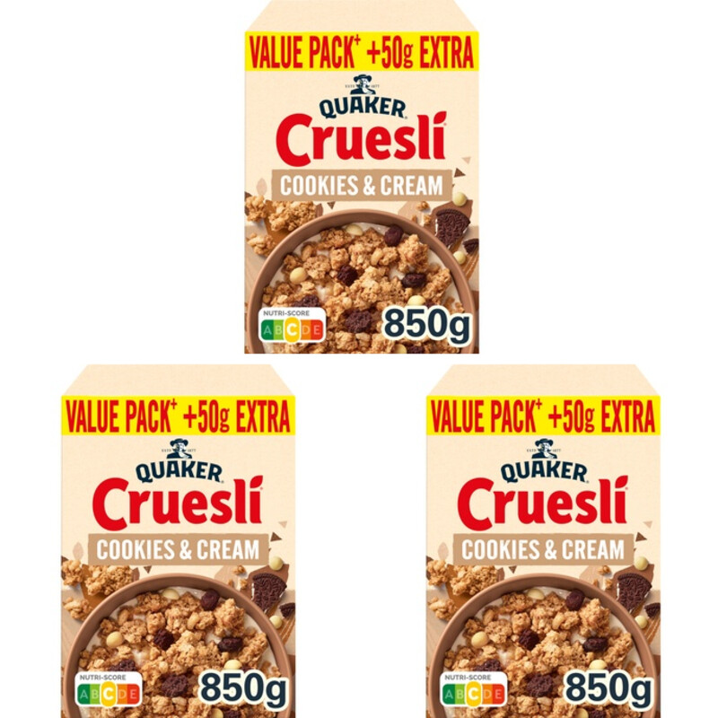 Quaker cookies & cream value pack 3-pack