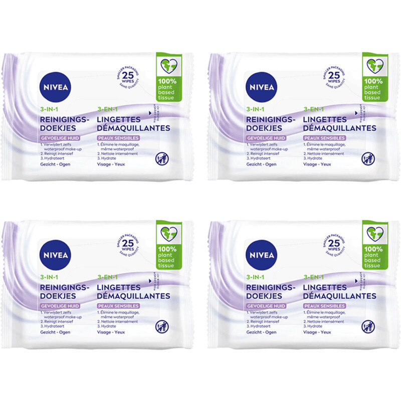NIVEA Sensitive reinigingsdoekjes 4-pack