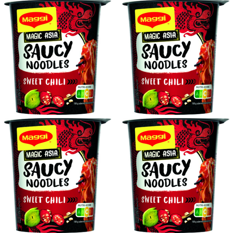 Maggi Saucy noodles sweet chilli 4-pack