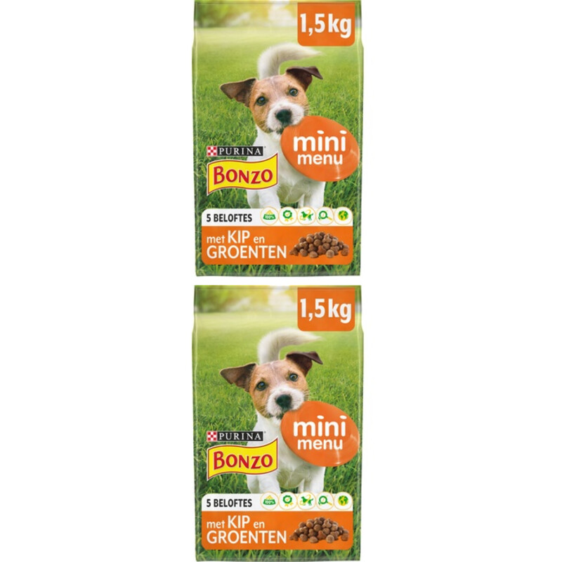 Bonzo Mini menu adult kip en groenten 2-pack