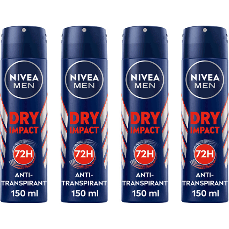 NIVEA Men dry impact deodorant spray 4-pack