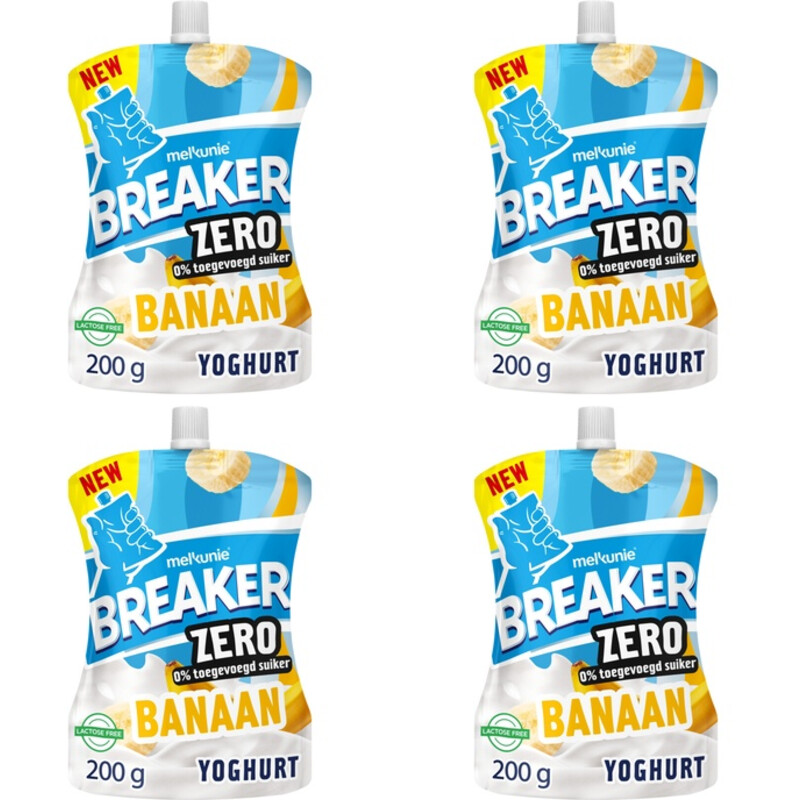 Melkunie Breaker zero banaan yoghurt 4-pack