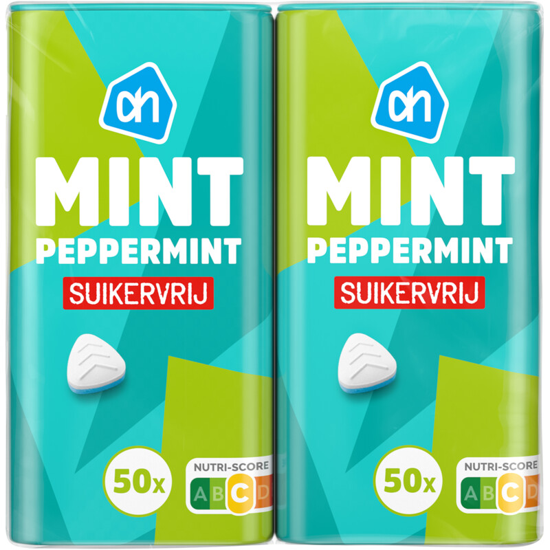 AH Mint peppermint suikervrij 2-pack