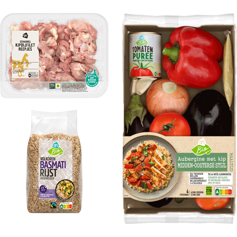 AH Biologisch Aubergine met Kip Verspakket