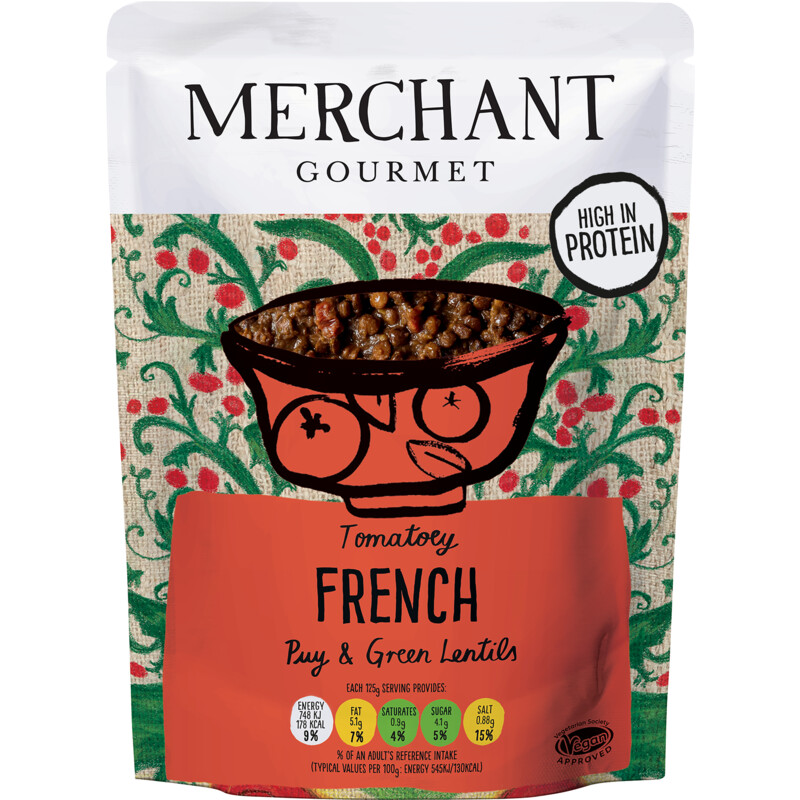Merchant Gourmet Tomatoey French puy & green lentils