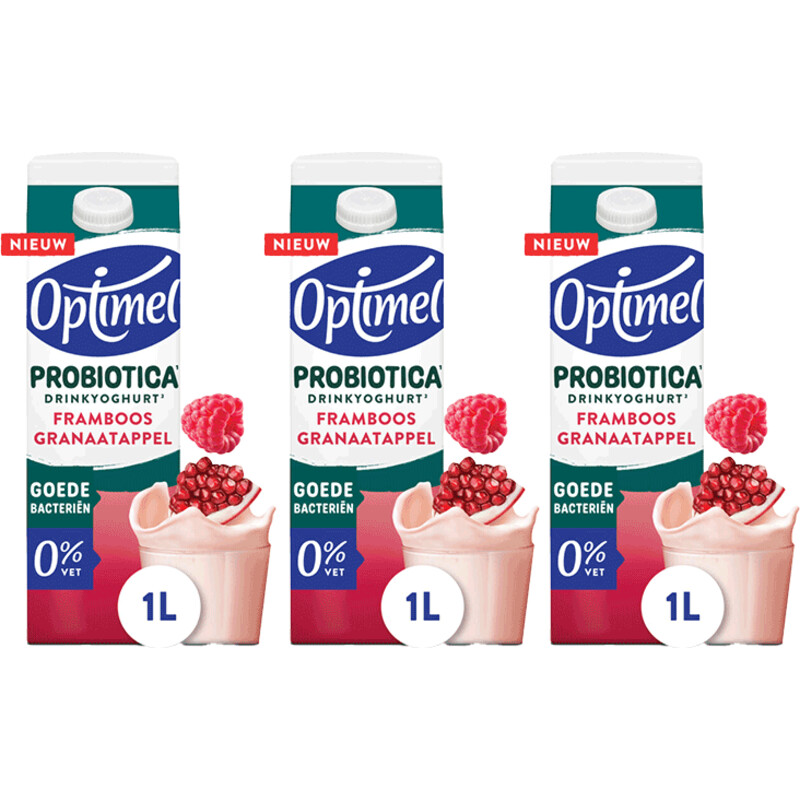 Optimel Probiotica drinkyoghurt framboos 3-pack