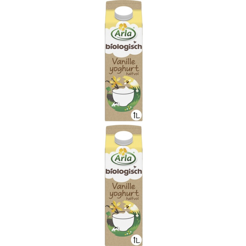 Arla Bio vanille yoghurt halfvol 2-pack