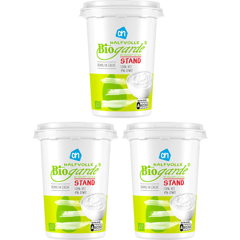 AH Halfvolle biogarde stand 3-pack