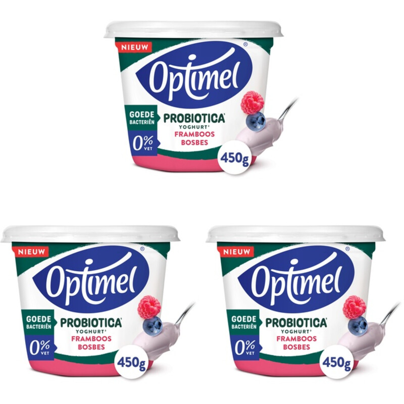 Optimel Probiotica yoghurt framboos bosbes 3pack