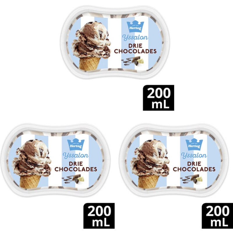 Hertog Ijssalon mini drie chocolades 3-pack