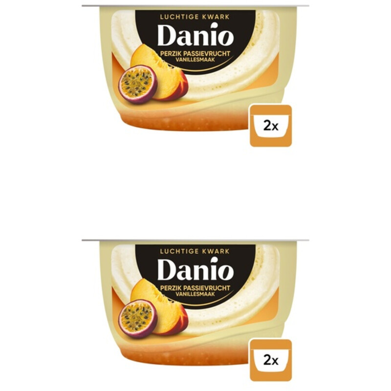 Danio kwark perzik passievrucht 2-pack