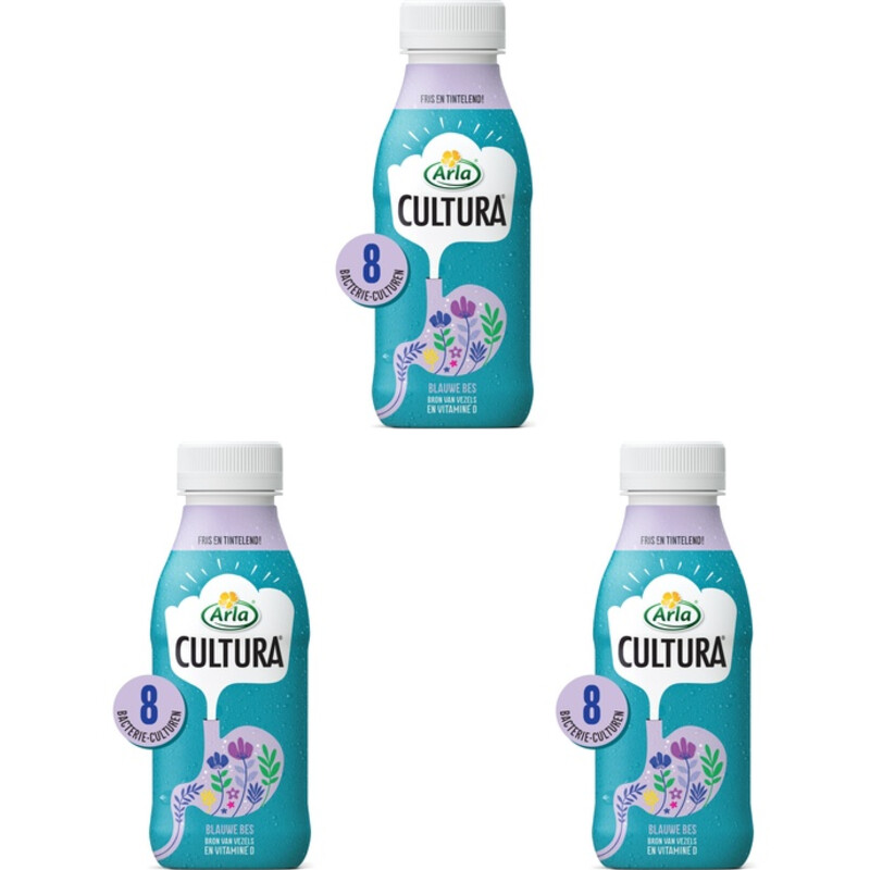 Arla Cultura blauwe bes zuiveldrink 3-pack
