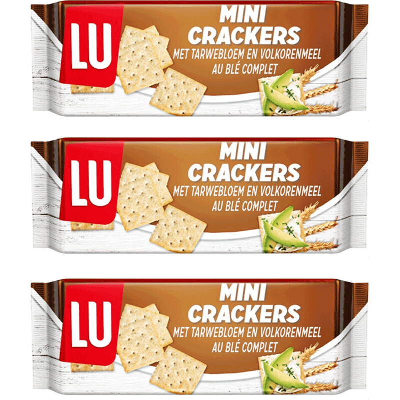 LU Mini crackers tarwebl & volkmeel 3-pack