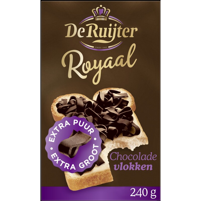 De Ruijter Royaal chocolade vlokken extra puur