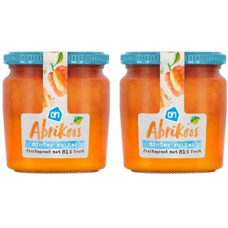AH Fruitspread abrikoos 81% 2-pack