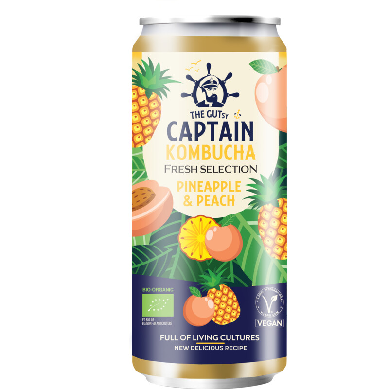 The Gutsy Captain Kombucha pineapple & peach