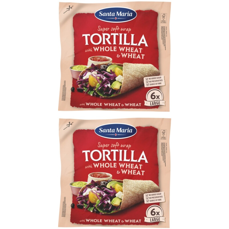 Santa Maria Grote wraps met volkoren 2-pack