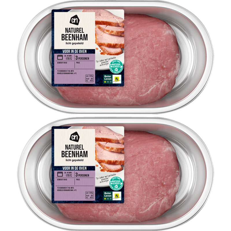 AH Voor in de oven beenham naturel 2-pack