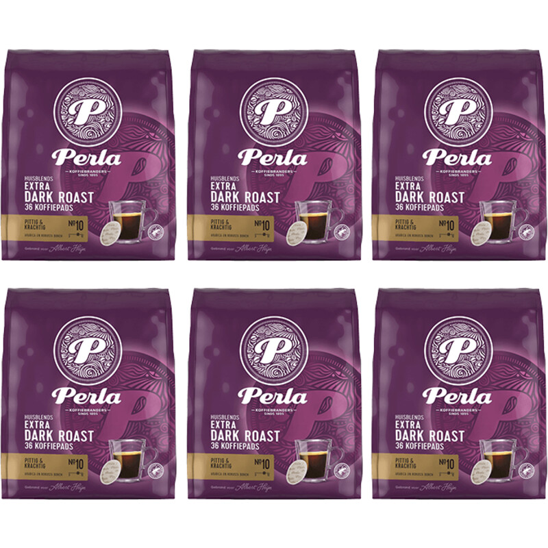 Perla Huisblends Extra dark roast koffiepads 6-pack
