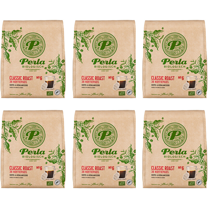 Perla Biologisch Classic roast koffiepads 6-pack